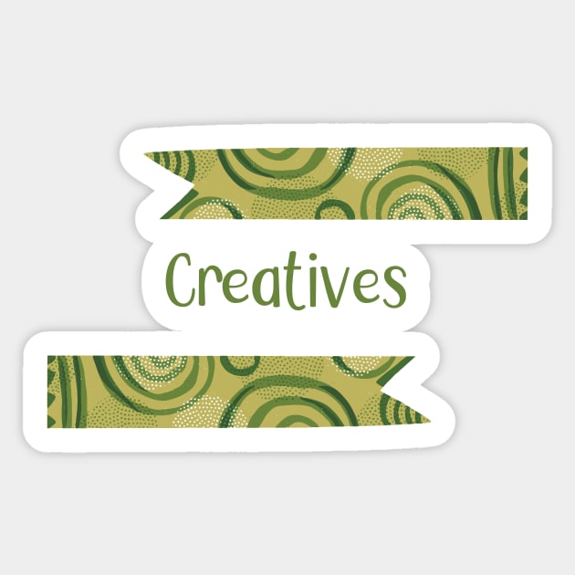 Creatives - Green Ribbons Design GC-108-3 Sticker by GraphicCharms